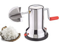 Coconut Scraper, Sturdy Stainless-Steel Body, Sharp Blades, Durable Tabletop Handy Kitchen Tool, Suction Base for Stability, Scraper Shredder Peeler, Safe & Quick, Silver