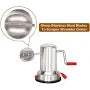 Coconut Scraper, Sturdy Stainless-Steel Body, Sharp Blades, Durable Tabletop Handy Kitchen Tool, Suction Base for Stability, Scraper Shredder Peeler, Safe & Quick, Silver